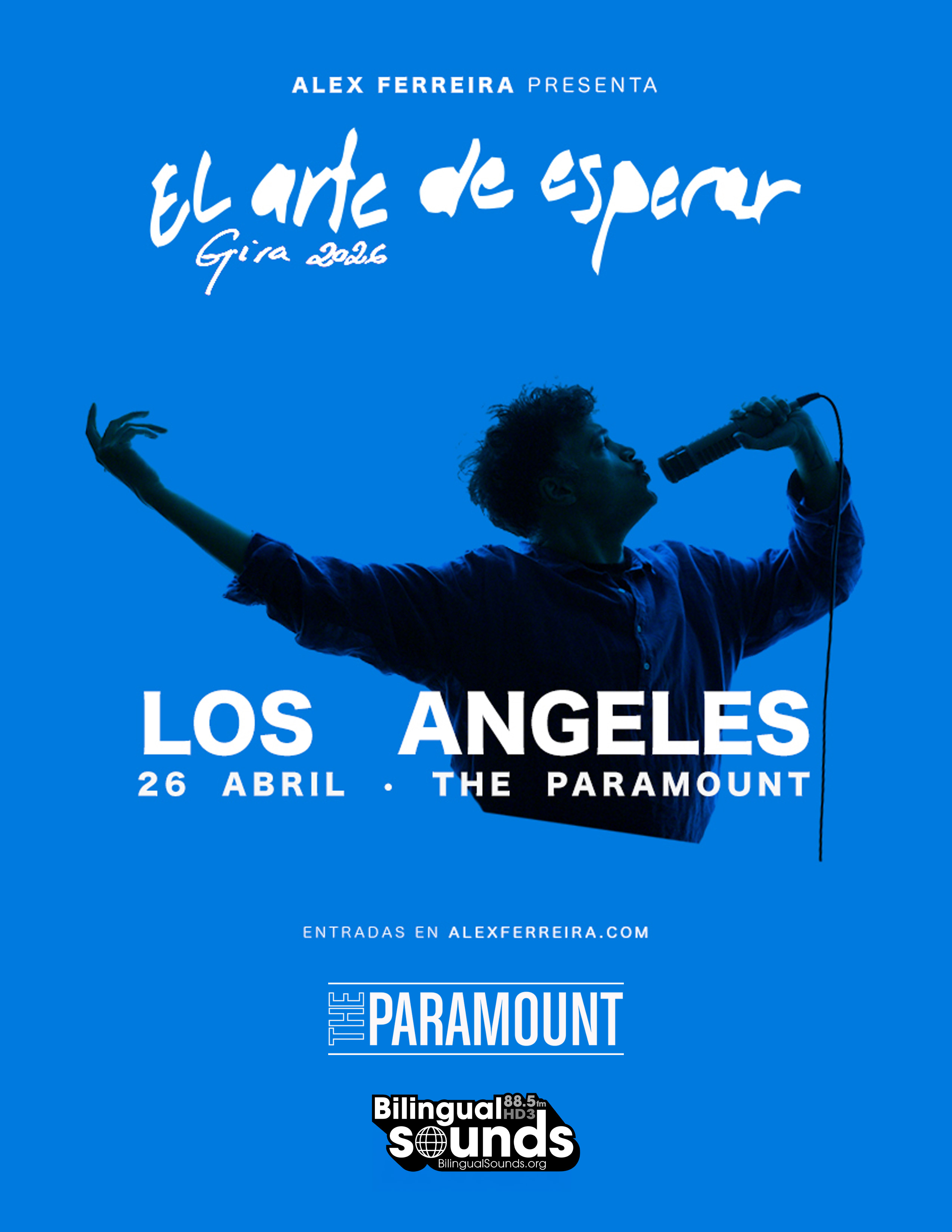 Bilingual Sounds presents Alex Ferreira at The Paramount on Sunday, April 26